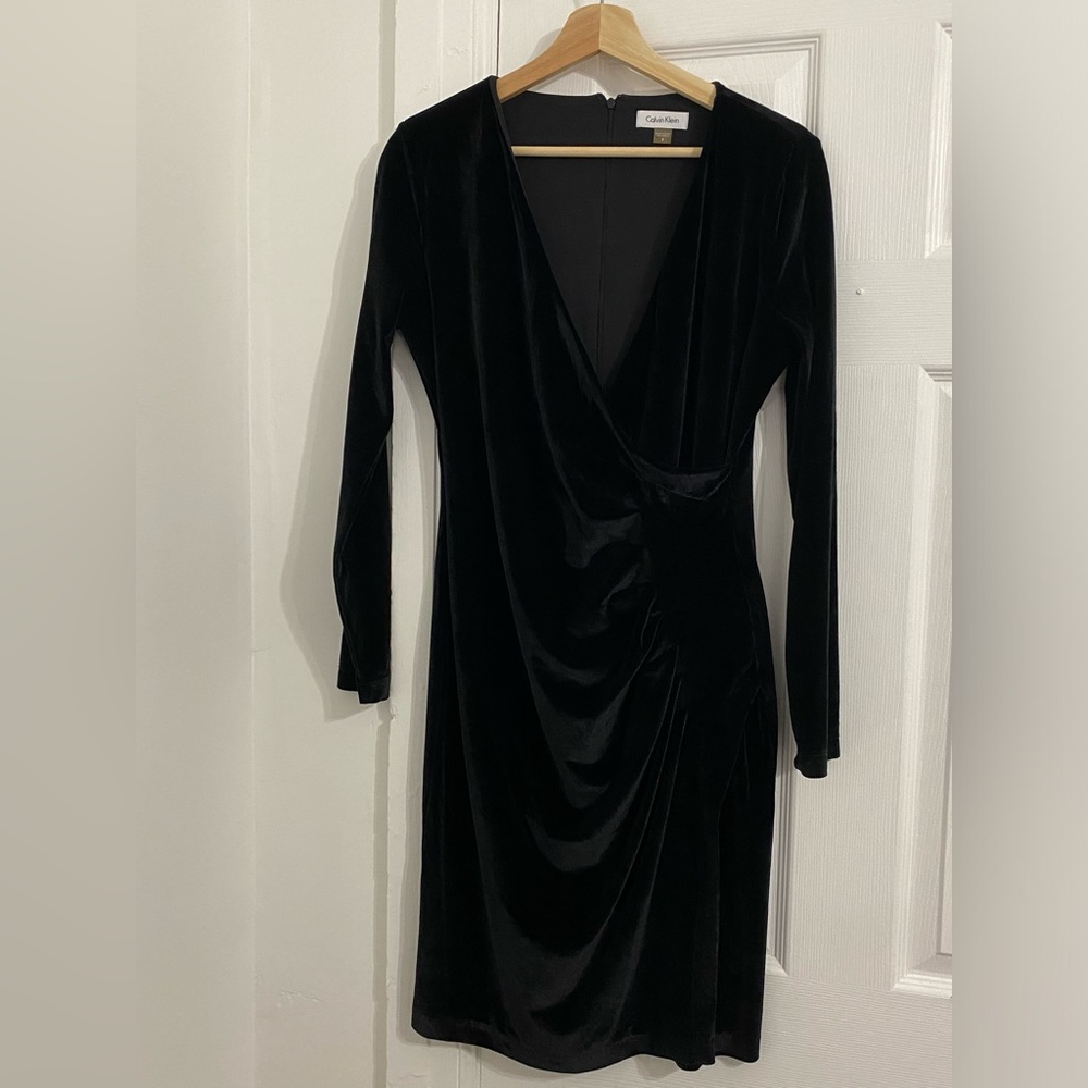 Calvin Klein Velvet Wrap Dress